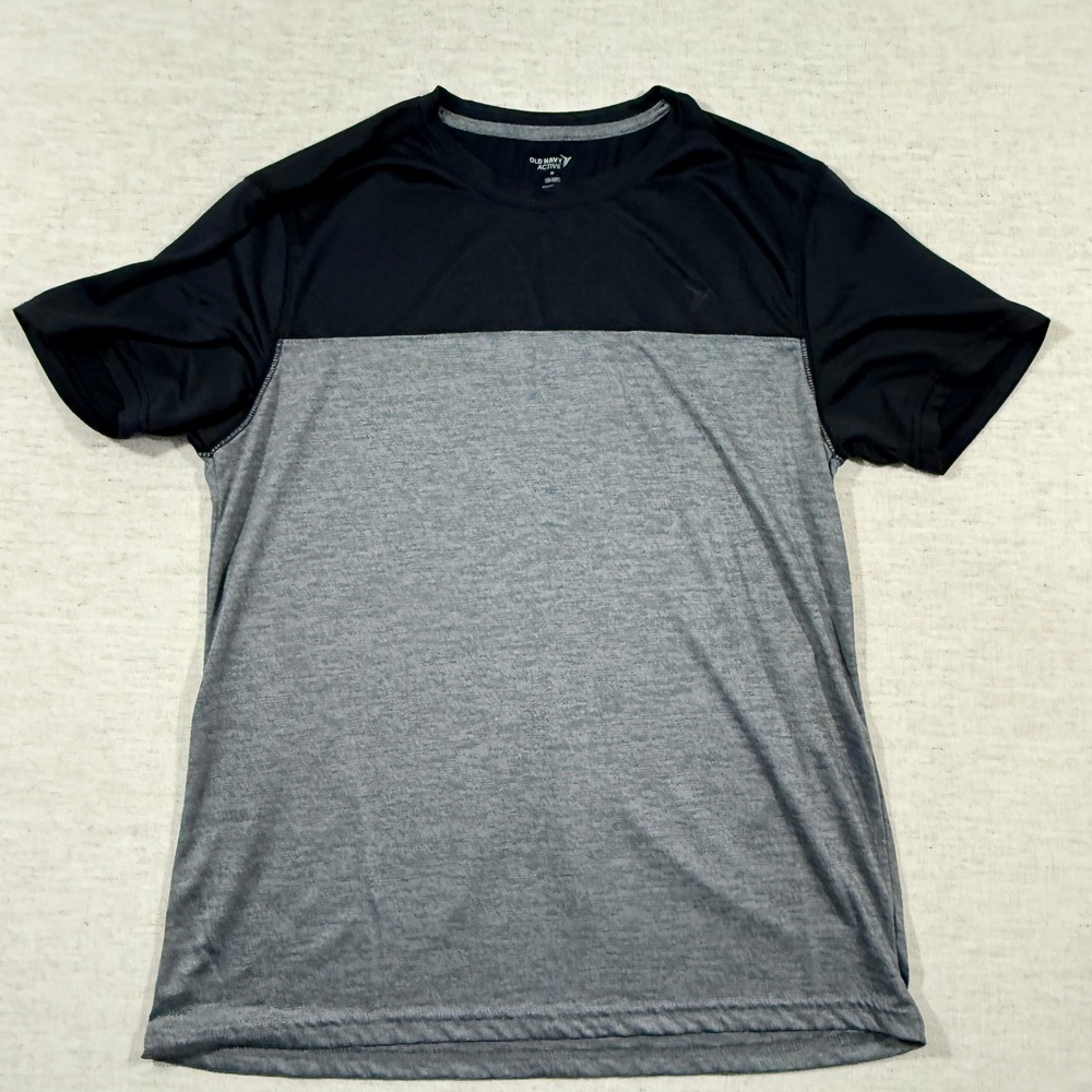 Old Navy Active Shirt Mens Medium Grey Good Go-Dry Colorblock Performance Tee